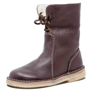 boots in Black with round toe and mid-calf