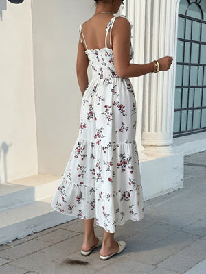 white midi dress with midi and pullover