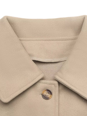 camel boxy jacket with collared