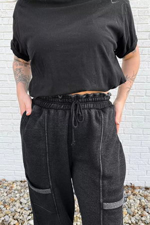 athleisure lounge set in Dark Gray with crew neck