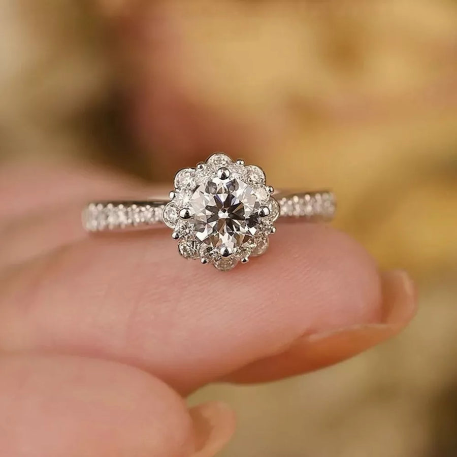 1 Carat 925 Sterling Silver Moissanite Ring option 4