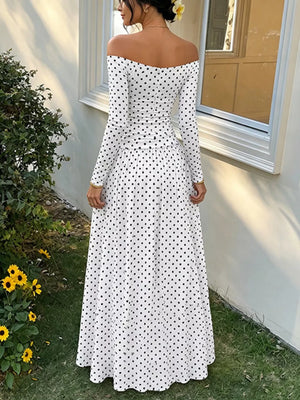 Black Off-the-shoulder Maxi Dress
