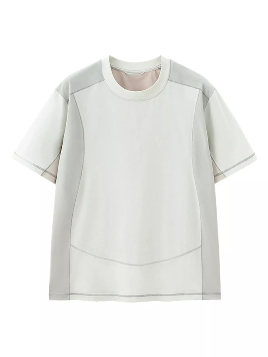 Relaxed fit t-shirt in Coconut Milk White with contrast stitching detail and crew neck.