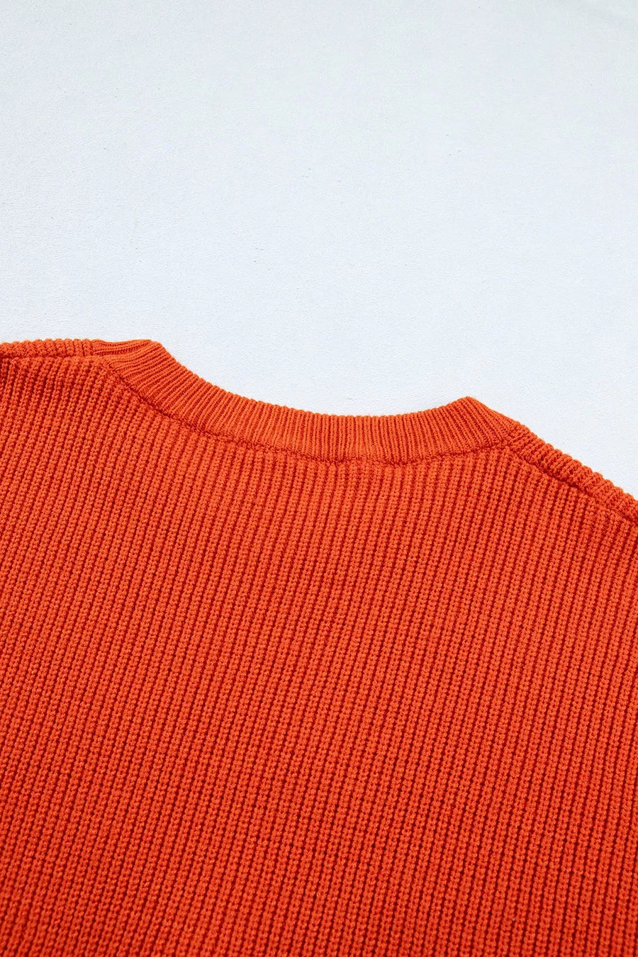 Drop Shoulder Long Sleeve Halloween Sweater in orange