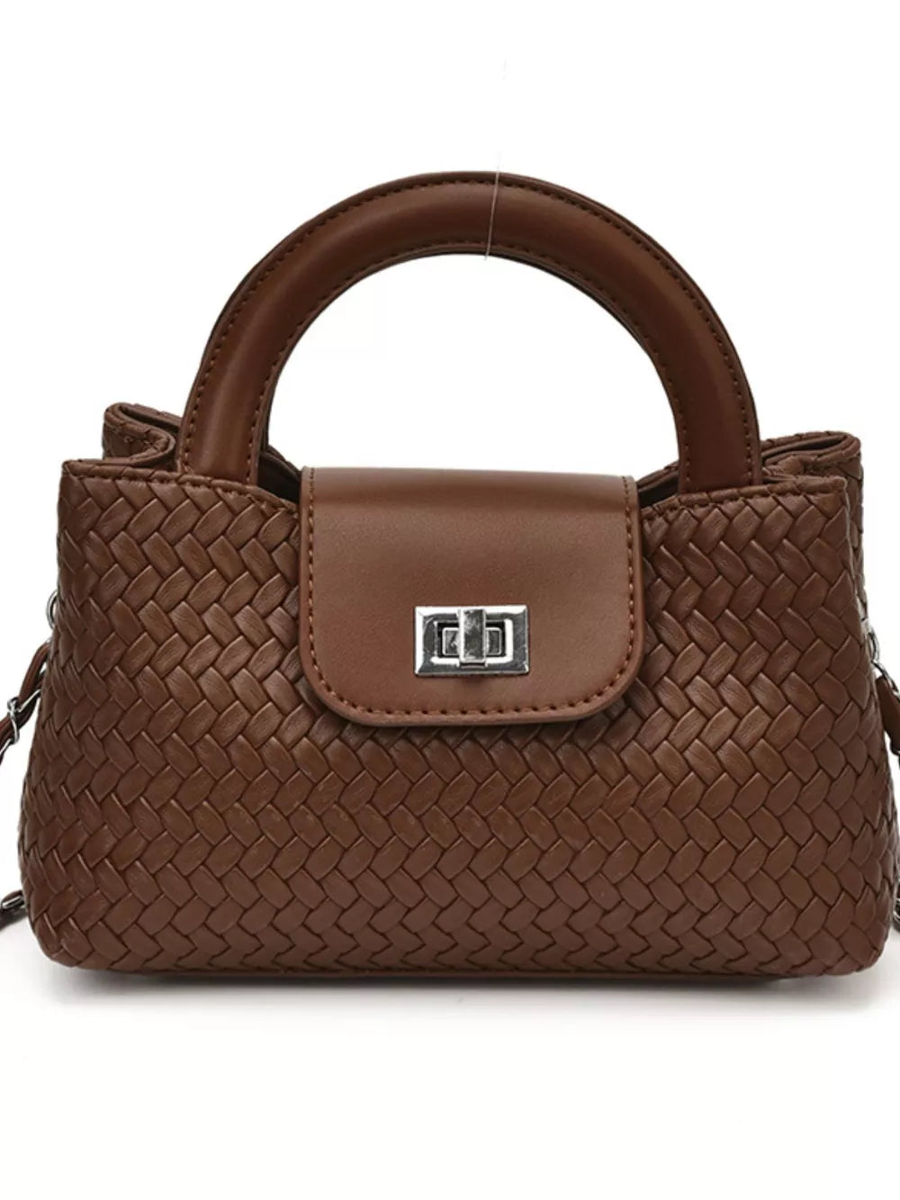 crossbody bag in Brown with woven texture and mini