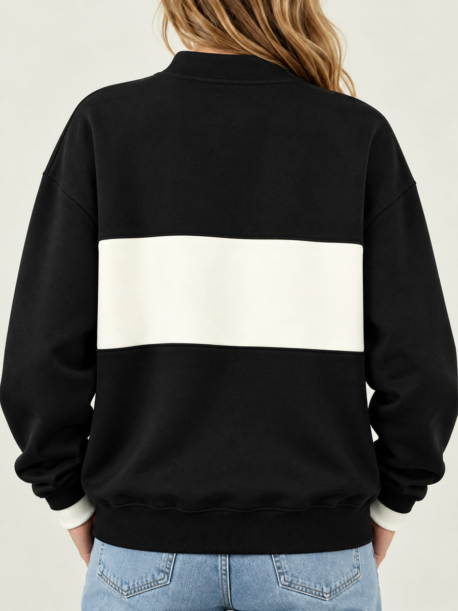 Burgundy sweatshirt with ribbed and long sleeve