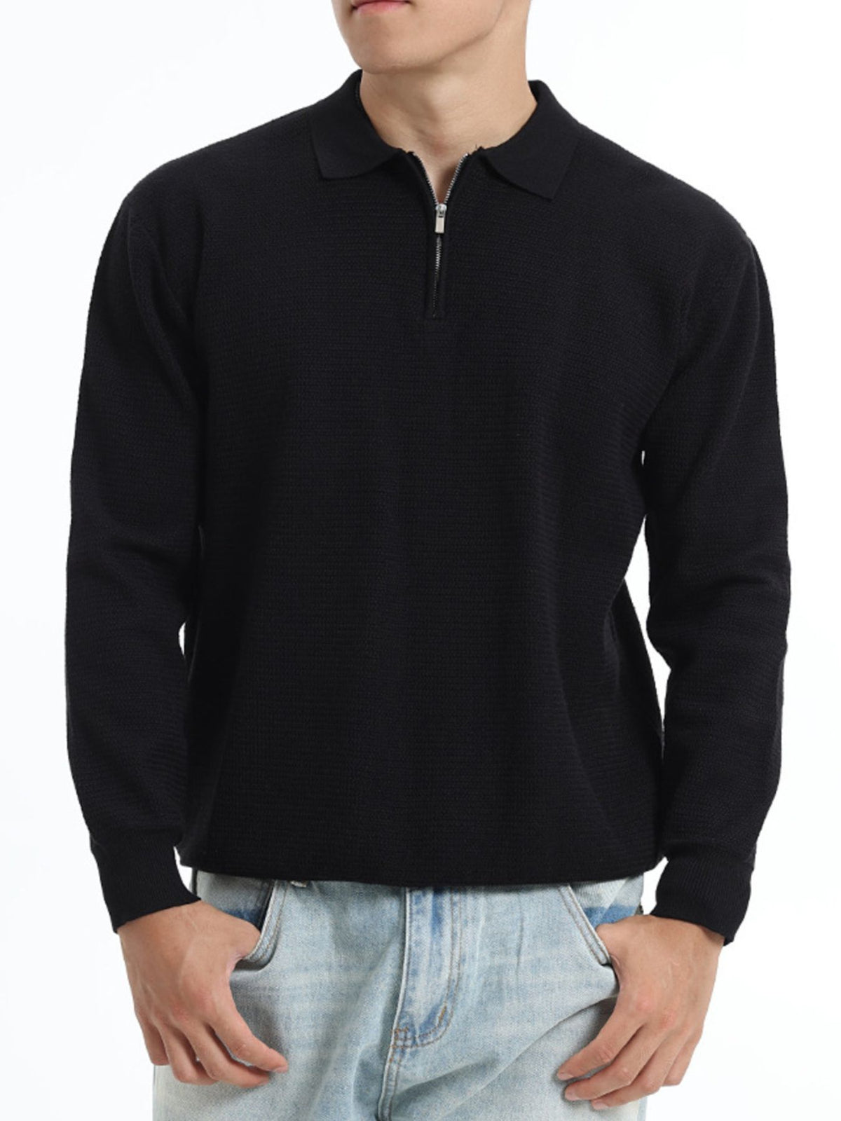 pullover sweater in Wine Red with plus-size and hip-length