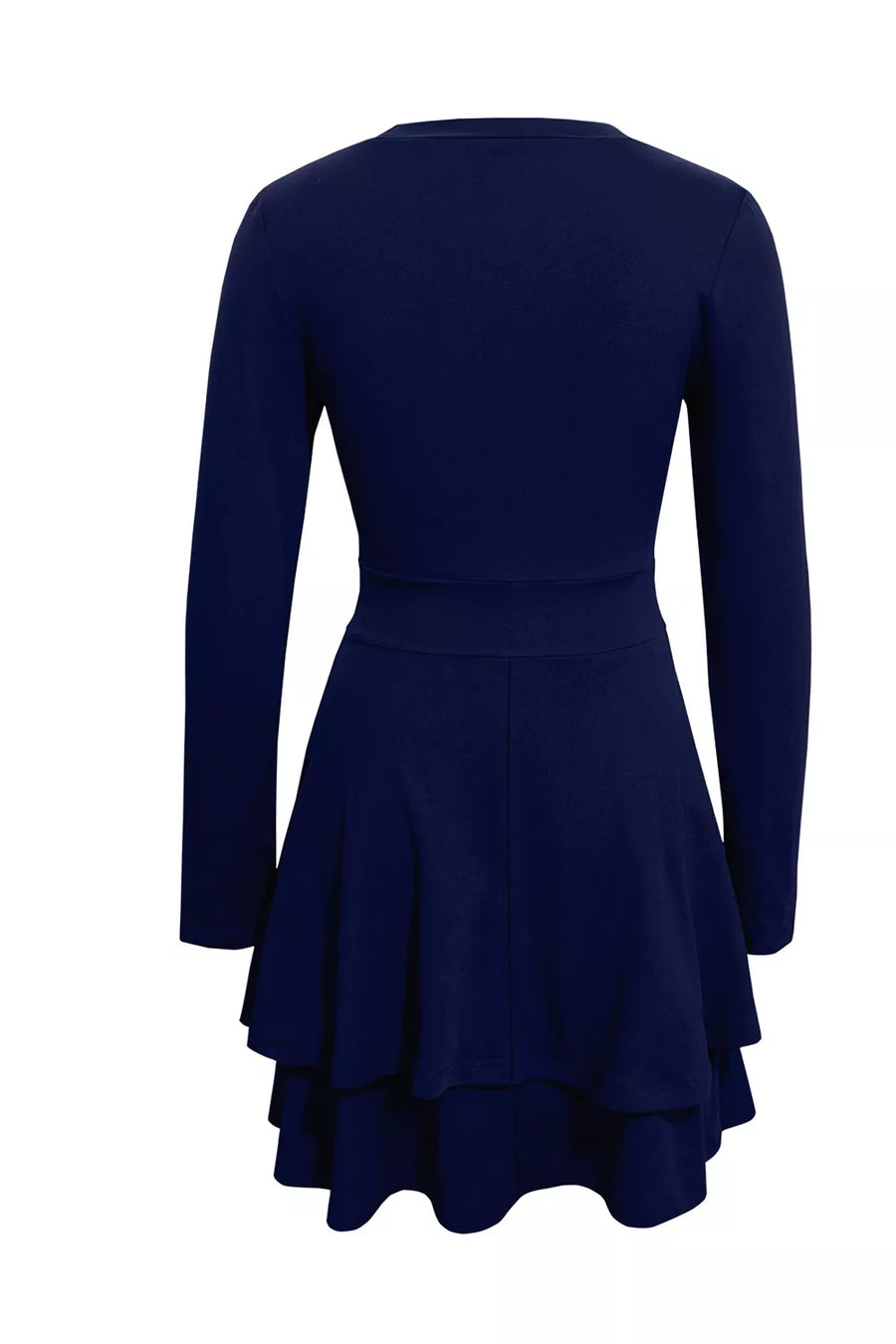 Layered Long Sleeve V-neck Mini Dress, view 13