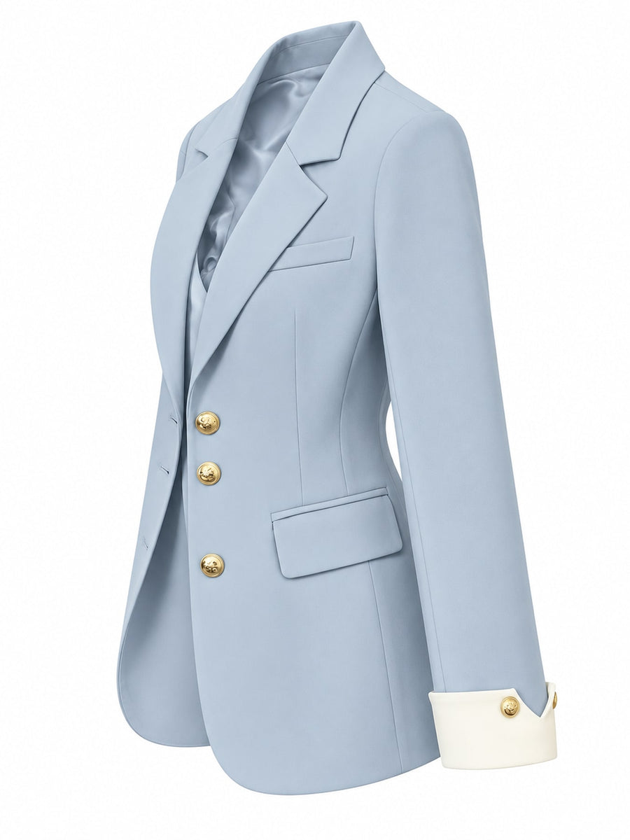 classic blazer in Pink with notch lapel