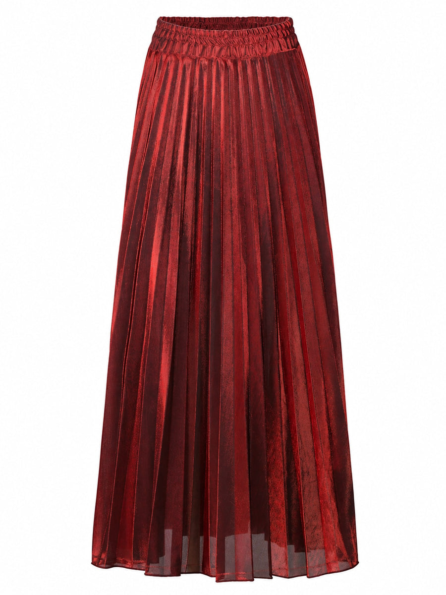 Sapphire Blue maxi skirt featuring pleated and pleated