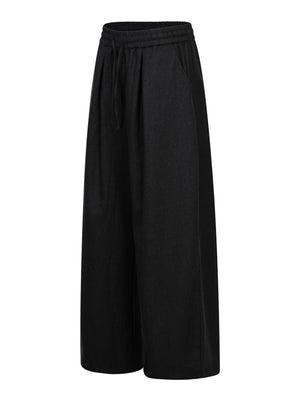 95%polyester,5%spandex Care instructions: Machine wash cold wide-leg pants in Black with wide-leg silhouette