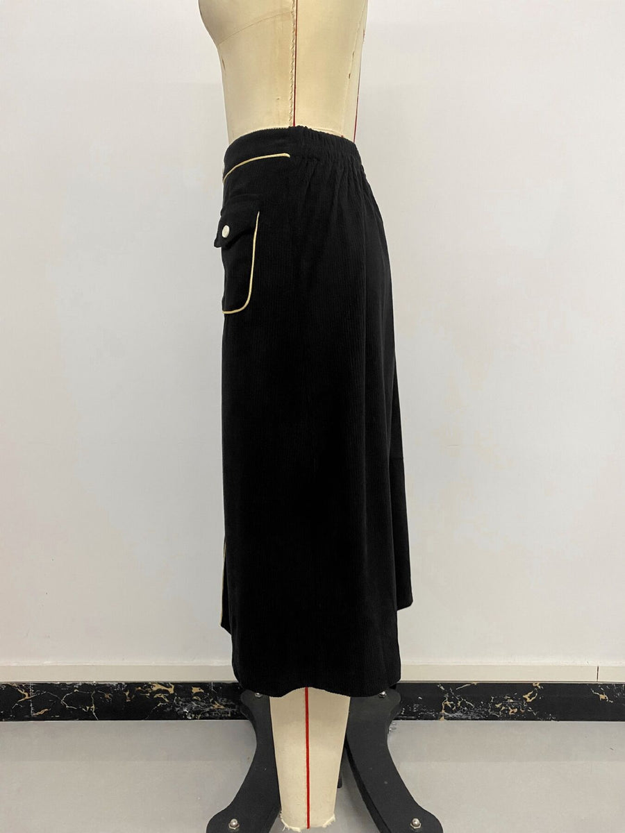 black with midi skirt with buttoned 13