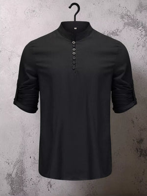 classic button-up shirt in Sky Blue with mandarin collar