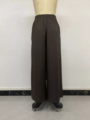 wide-leg pants in Coffee Brown