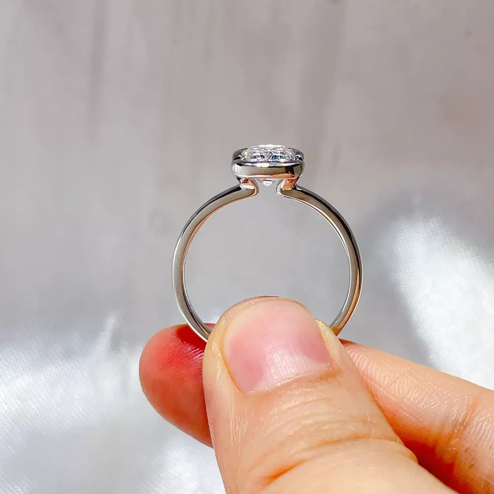 0.3 Carat Moissanite Solitaire Ring In Sterling Silver in Sterling Silver