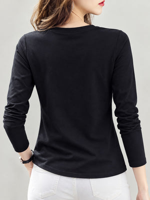 White t-shirt with stretch and long sleeve