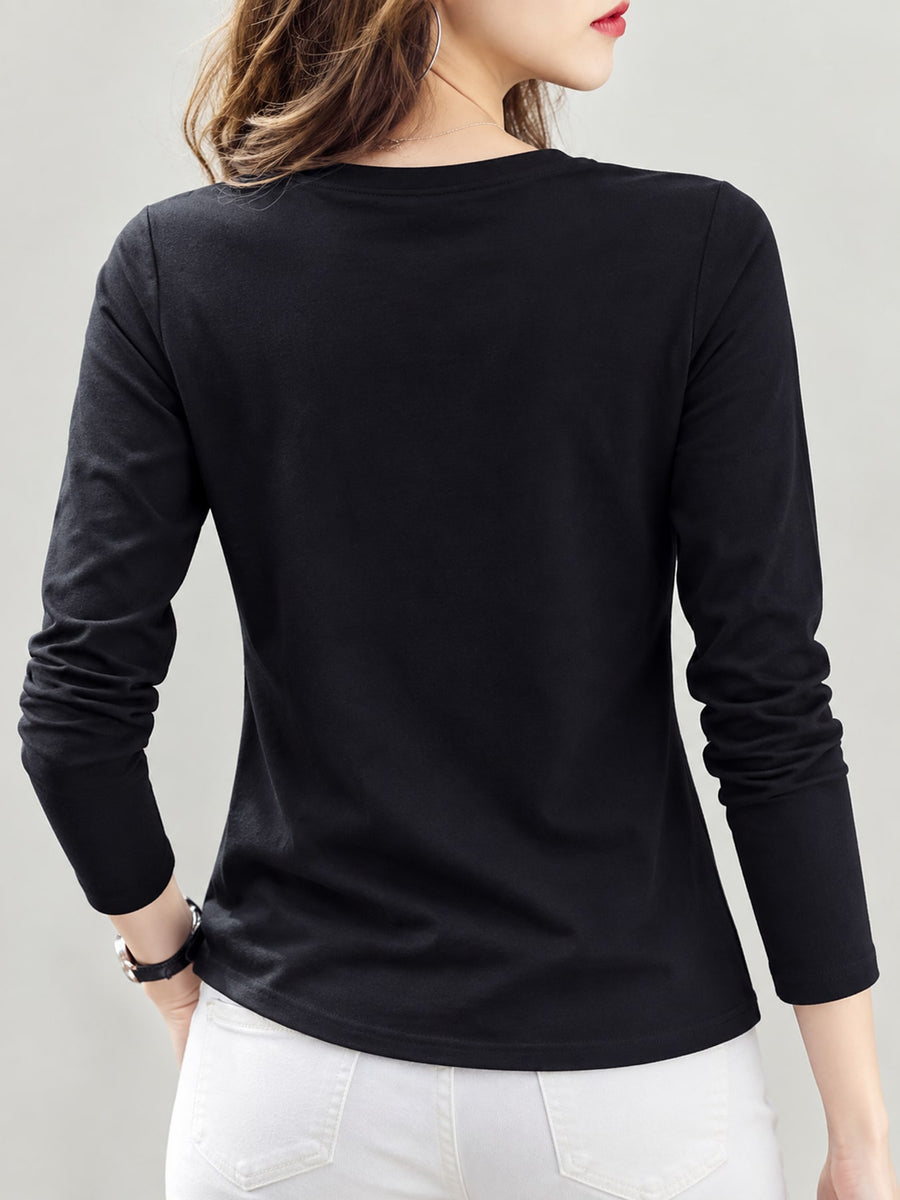 White t-shirt with stretch and long sleeve