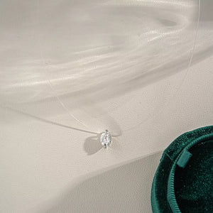 0.3 Carat Moissanite 925 Sterling Silver Pendant Necklace in clear with moissanite stone