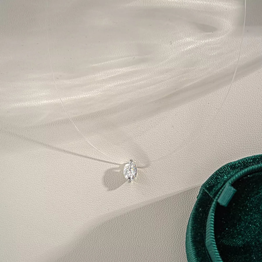 0.3 Carat Moissanite 925 Sterling Silver Pendant Necklace in clear with moissanite stone