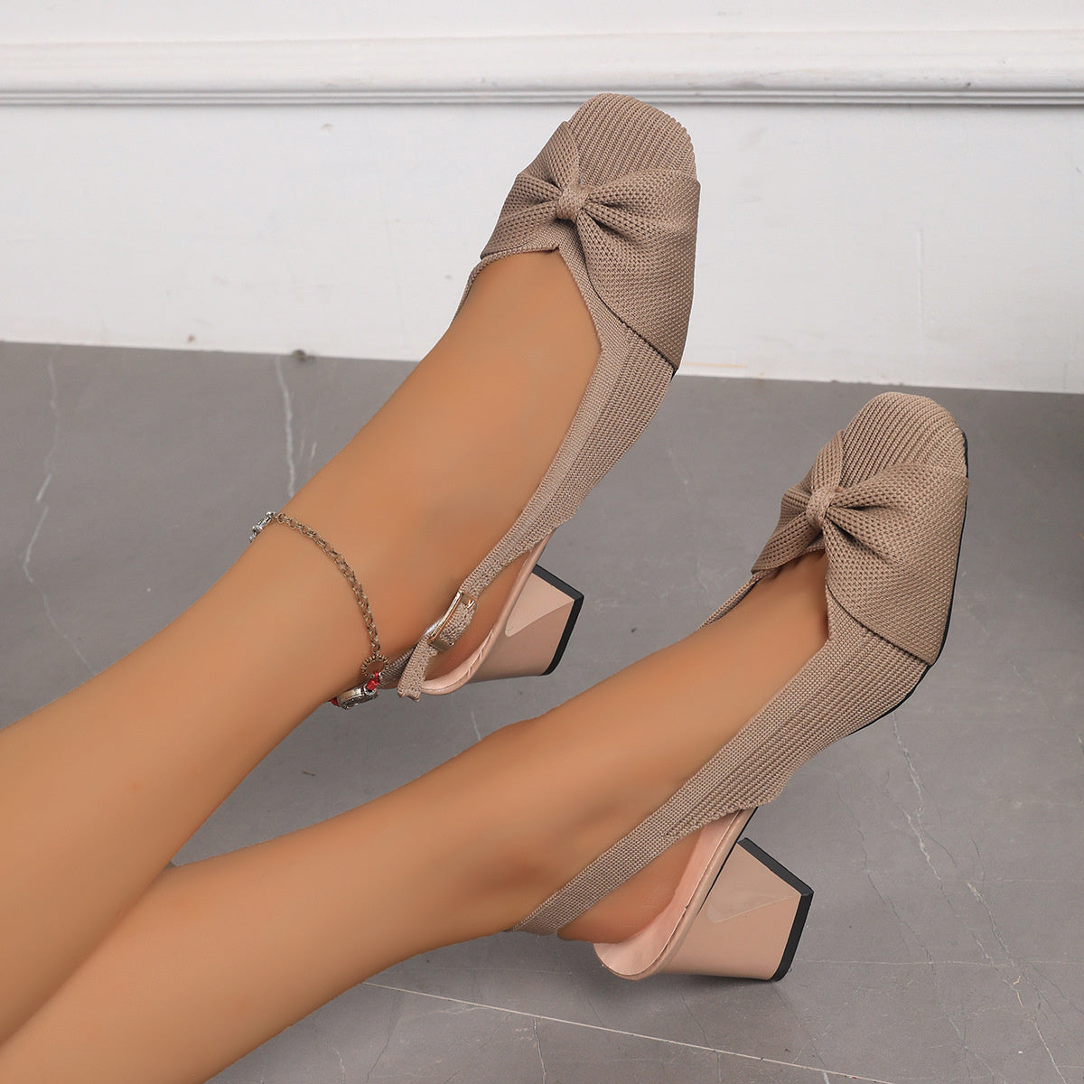 pumps featuring ribbed in Khaki with Polyester,Rubber Imported Size &amp texture