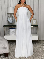 jumpsuit in Red with pleated and full-length