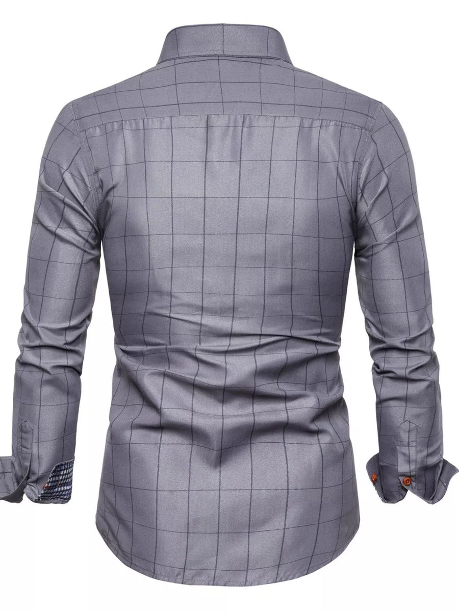 Deep Teal Men's Plus Size Classic Plaid Button-down Shirt
