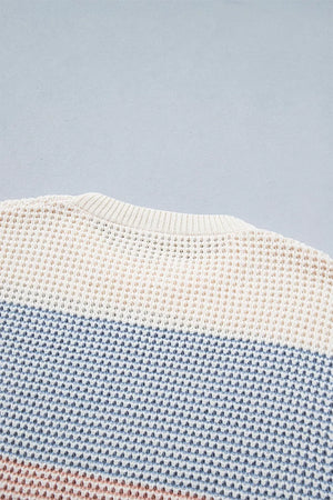 Color Block Waffle Knit Sweater option 9