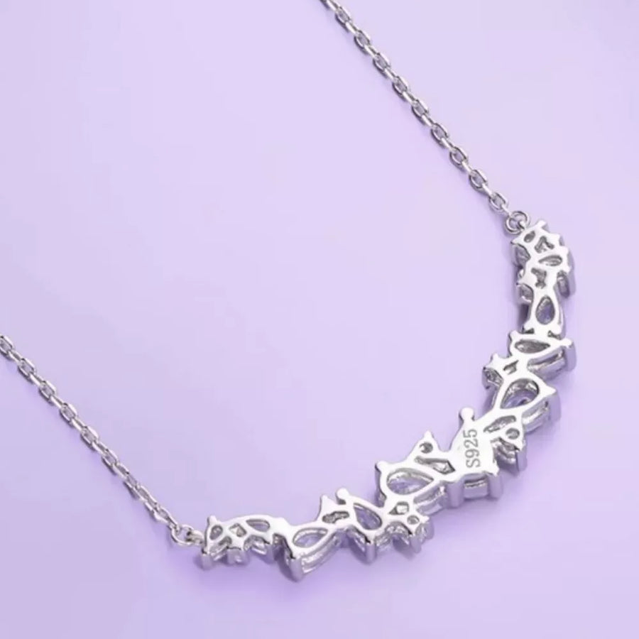 silver necklace with princess length and clasp