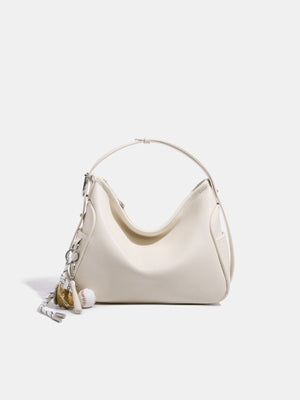 PU Leather Imported Size &amp handbag in Brown with relaxed silhouette