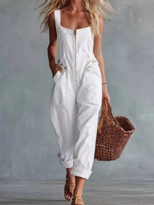 bohemian jumpsuit in Yellow with square neck
