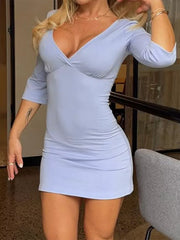 Blue mini dress with mini and pullover
