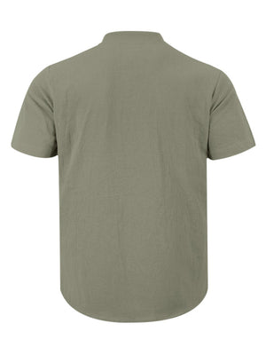 Navy Blue Sophisticated Casual Short-sleeve Shirt For Men