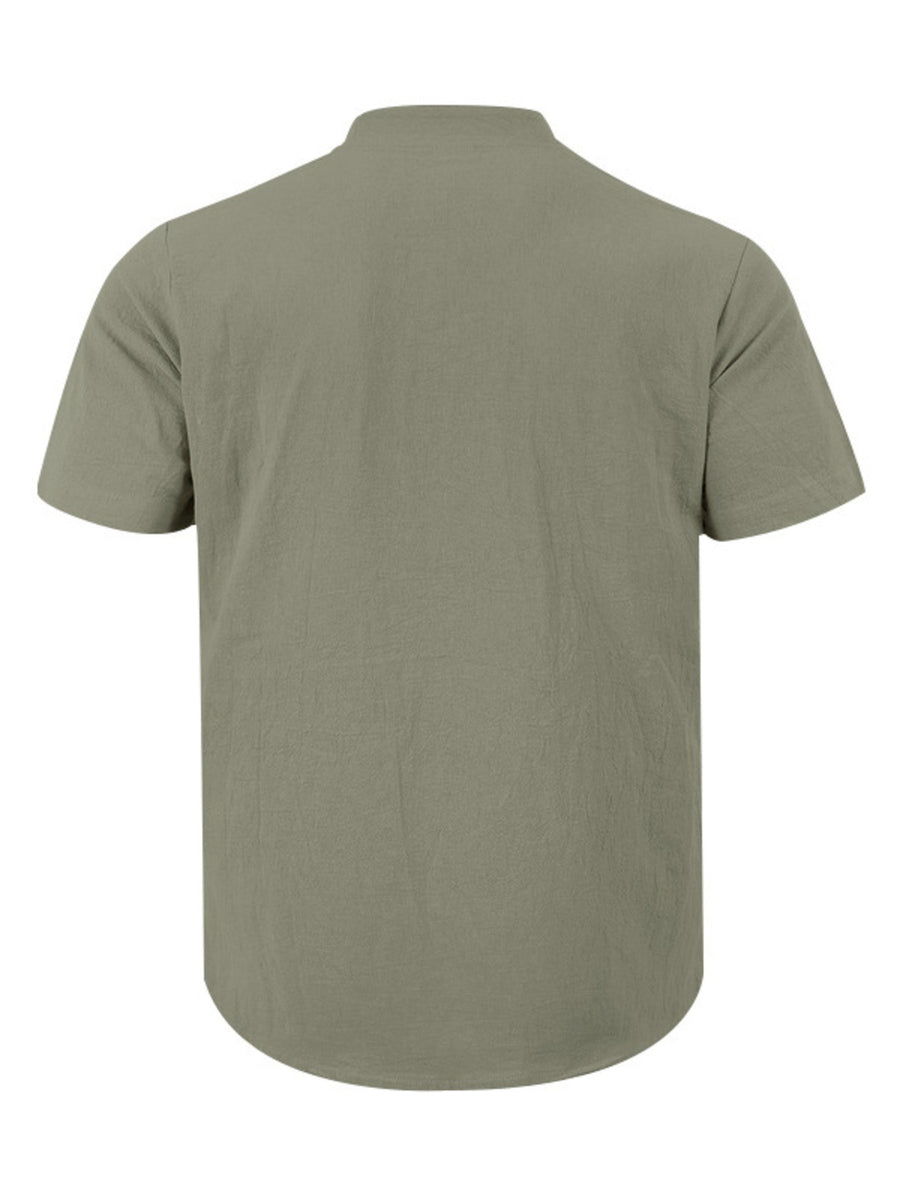 Navy Blue Sophisticated Casual Short-sleeve Shirt For Men