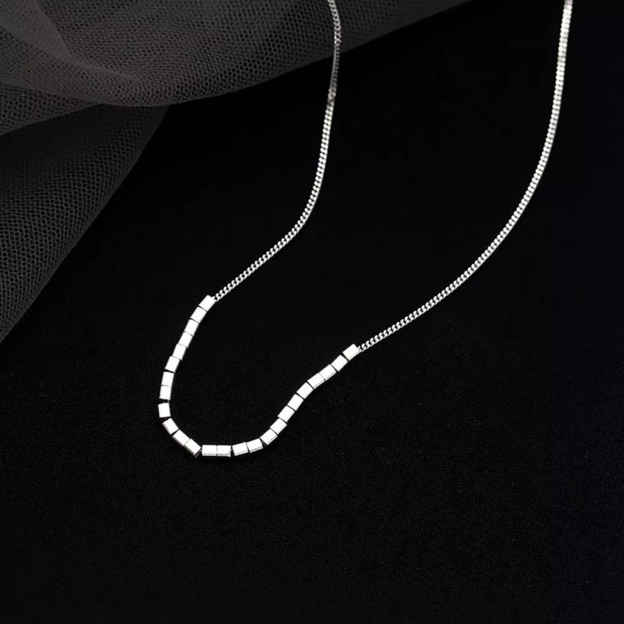 necklace featuring geometric in silver with 925 sterling silver Care instructions: Avoid wearing during exercise, as sweat w