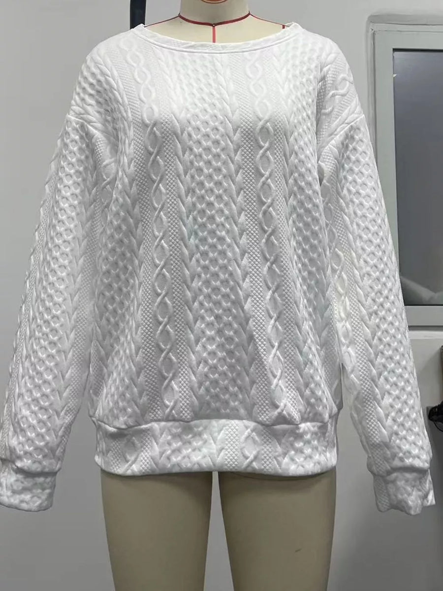 Textured Knit Crewneck Sweatshirt option 6
