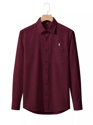 Men's Slim Fit Button Up Shirt Plus Size in Black, view 18