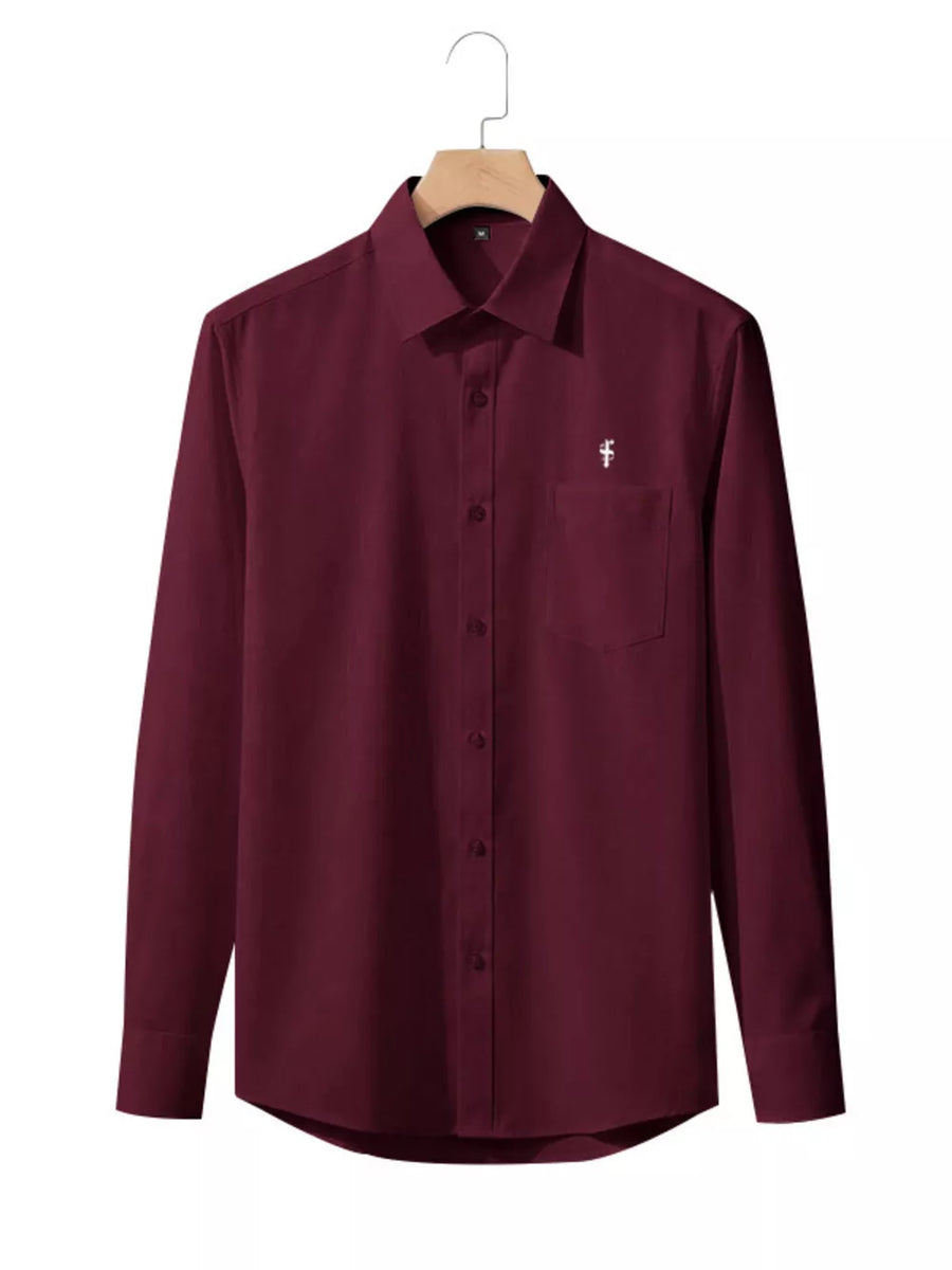 Men's Slim Fit Button Up Shirt Plus Size in Black, view 18