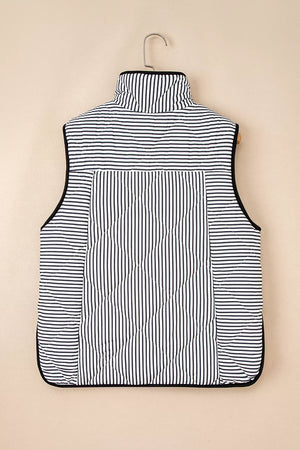 Striped Quilted Vest Coat option 8