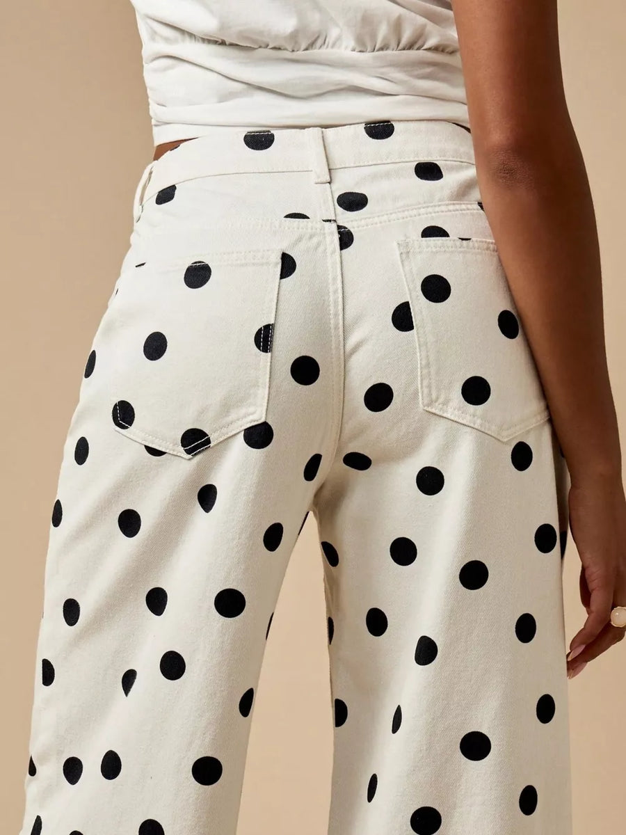 wide-leg jeans in chocolate brown with pocketed and full-length