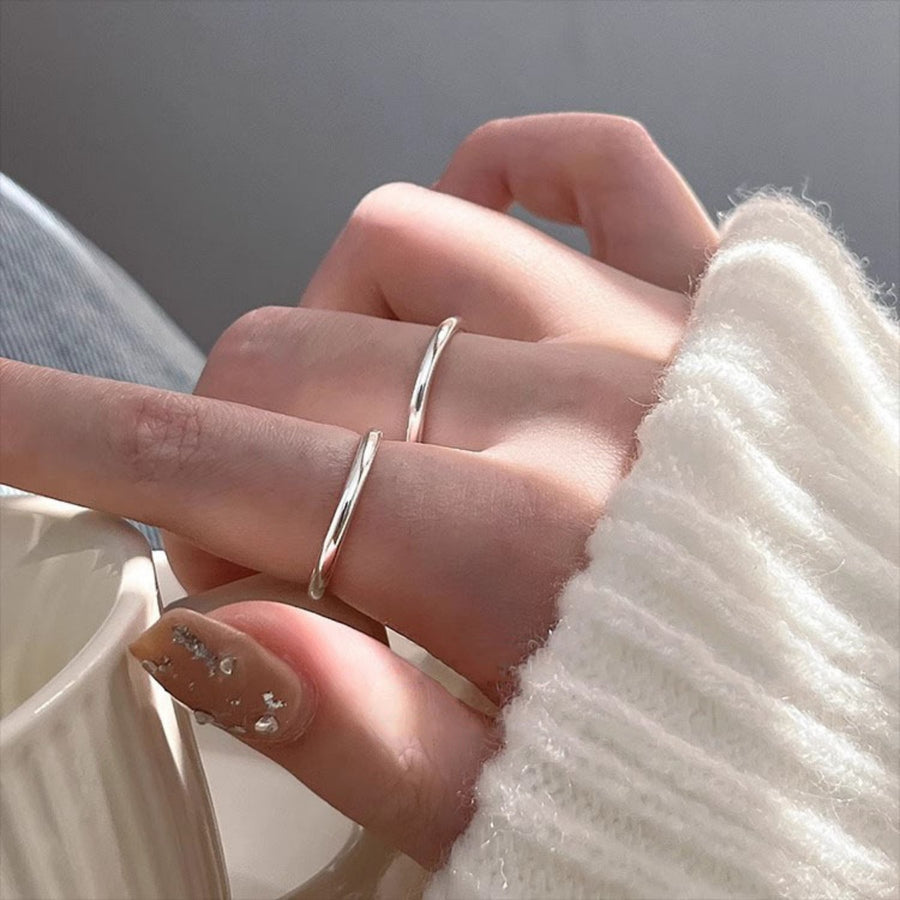 ring in silver featuring open band and minimalist fit
