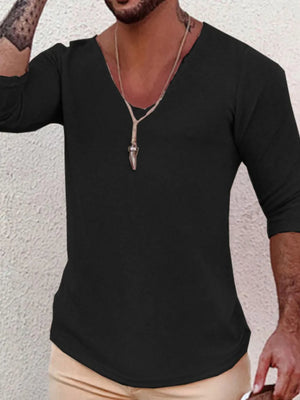 Sage Textured Slouchy V-Neck Knit Top