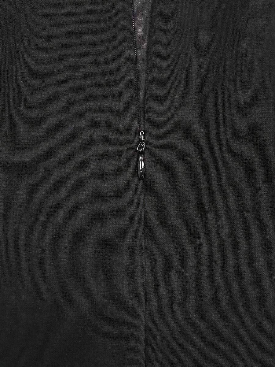gothic maxi dress in Black with mock neck