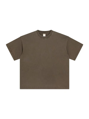 Oversized washed cotton tee in Moss with a relaxed fit and crew neckline.
