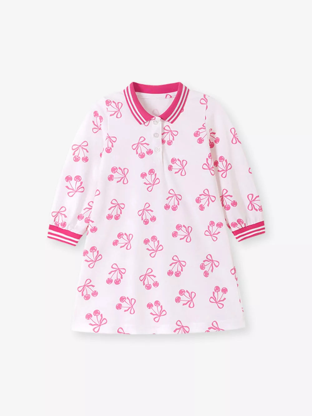 95%polyester, 5%spandex Care instructions: Machine wash cold polo dress in Pink with A-line silhouette