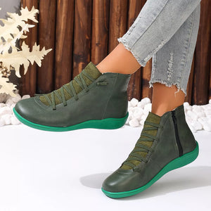 PU Leather, Rubber Imported Size &amp ankle boots in Red with regular silhouette
