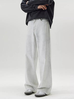 Men's Full Size Wide Leg Pants in Light Gray