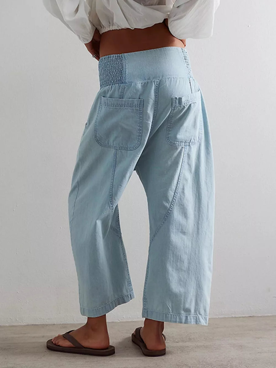 95%cotton, 5%spandex Care instructions: Machine wash cold wide-leg jeans in Khaki with wide-leg silhouette
