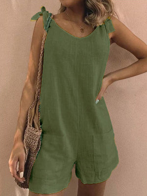 Dark Blue relaxed romper with scoop neck