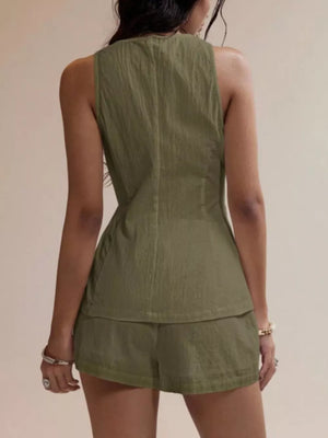Apricot Crisp Cotton Two-piece Summer Set