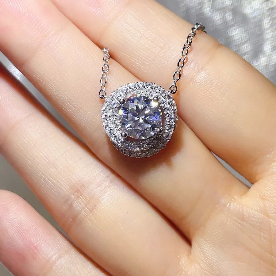 2 Carat 925 Sterling Silver Moissanite Pendant Necklace option 3